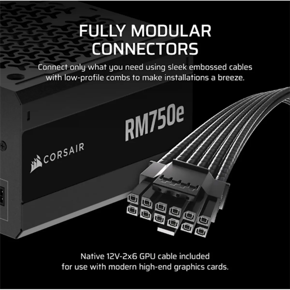 Corsair CP-9020295-EU RM750e 750W ATX 3.1 PCIe 5.1 teljesen moduláris Cybenetics Gold zero RPM mód #3