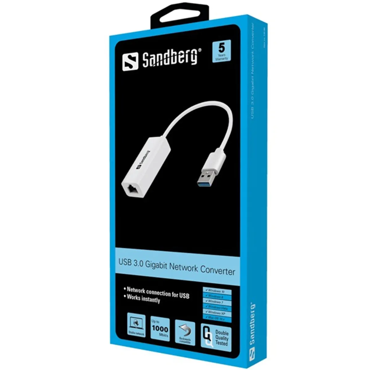Sandberg 133-90 USB3.0 gigabit hálózati adapter RJ45 fehér #2