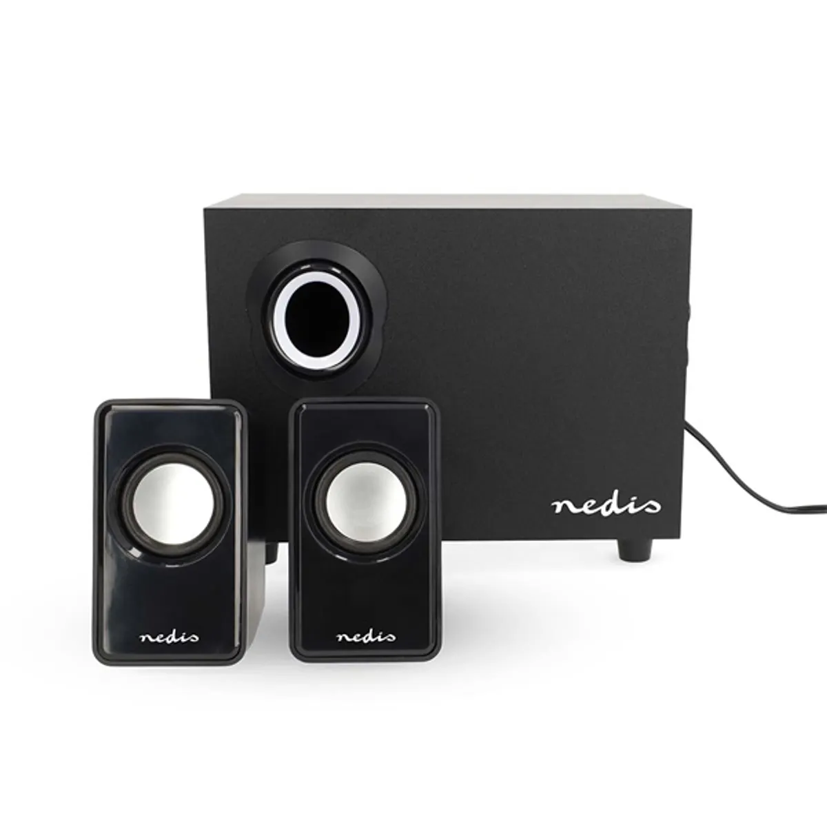 NEDIS CSPR10021BK 2.1 hangszóró 33 W 3,5 mm USB tápellátású 2 db szatelit #1