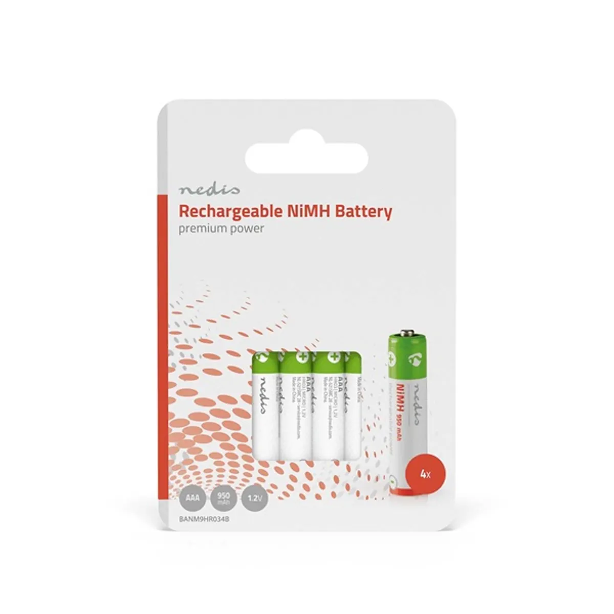 Nedis BANM9HR034B AAA Ni-MH akkumulátor előre feltöltött 1,2V 950mAh 4db #1