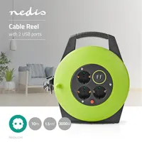 NEDIS PECCR10UFGN kábeldob 10 m 3x Schuko aljzat 2x USB 12W hőkioldó #5
