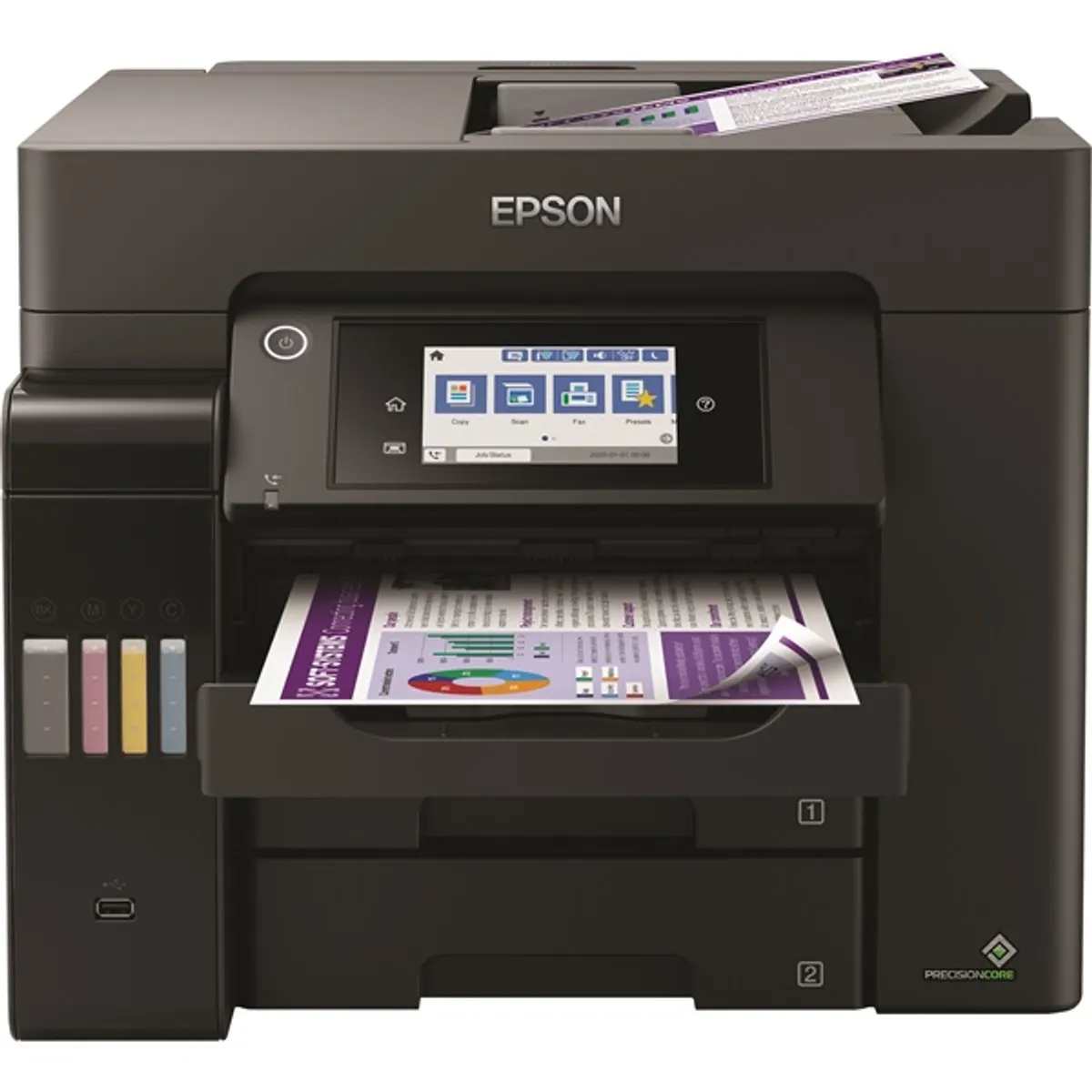 EPS CON C11CJ29402 multifunkciós tintás nyomtató ADF duplex 550 bemeneti 125 kimeneti USB2.0 LAN párhuzamos LAN WiFi 4 patronok 4800x2400 dpi #1