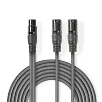 NEDIS COTH15020GY15 XLR kábel 2x dugasz - 1x aljzat, 1,5 m, szimmetrikus, sötét szürke #2
