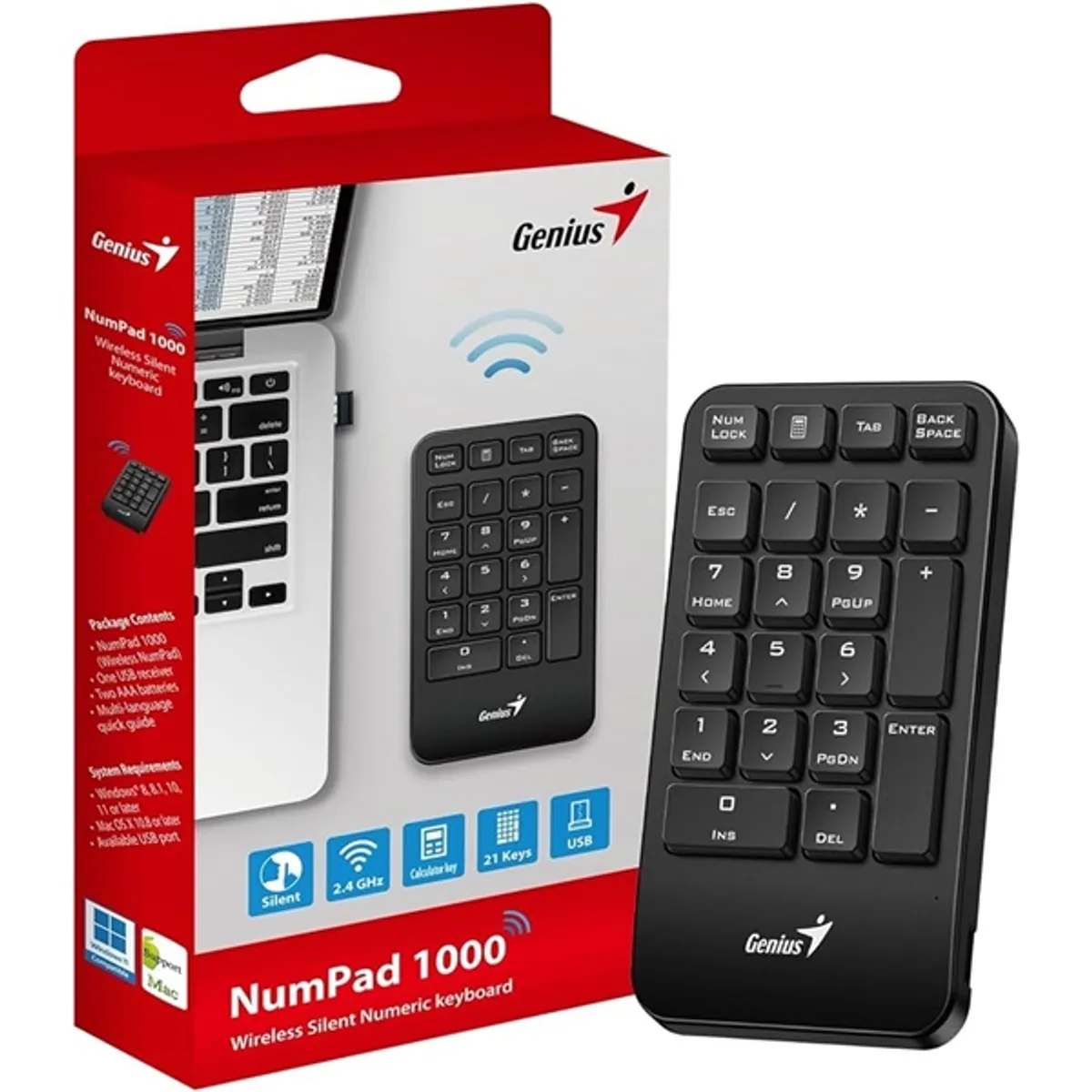 GENIUS NUMPAD 1000 Numerikus billentyűzet Vezeték nélküli #1