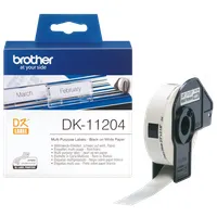 BROTHER DK11204 címke tekercs 17x54mm, fehér alapon fekete, elővágott, 400 db