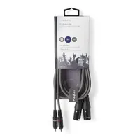 Nedis COTH15210GY15 XLR-RCA szimmetrikus audió kábel 1,5 m 2x XLR 3tűs férfi, 2x RCA férfi, PVC burkolat, sötétszürke #3
