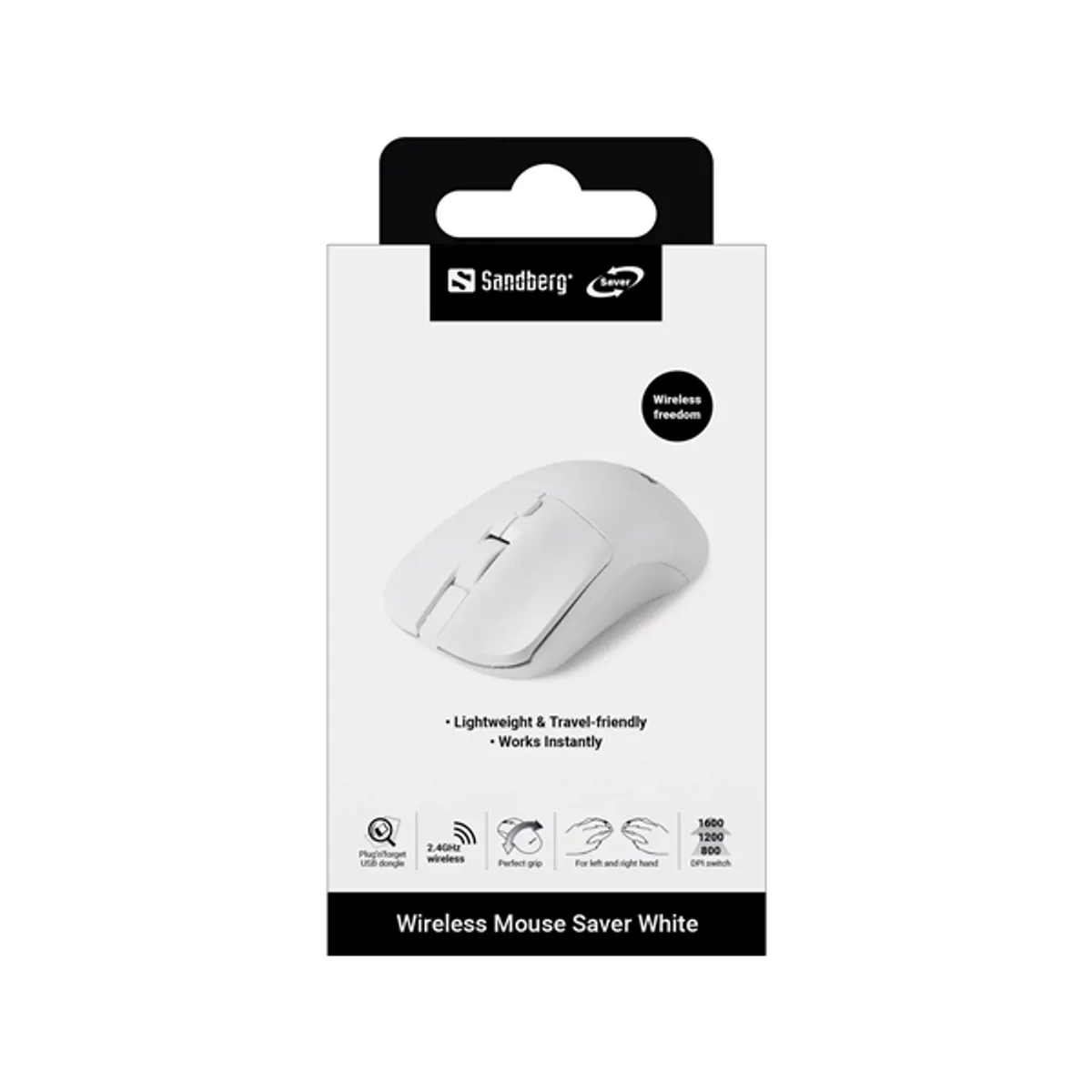 SANDBERG 331-05 vezeték nélküli egér Saver 4 gombos 800-1200-1600 dpi usb vevő 2xAAA #3