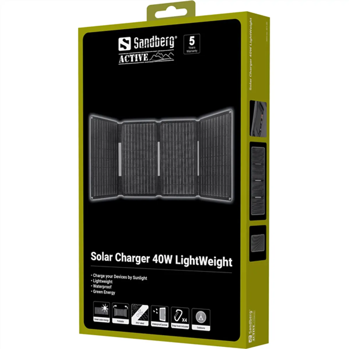 SANDBERG 421-20 Napelem Solar Charger 40W 4-panel foldable IP67 Monocrystalline USB-C USB-A PD30W #6