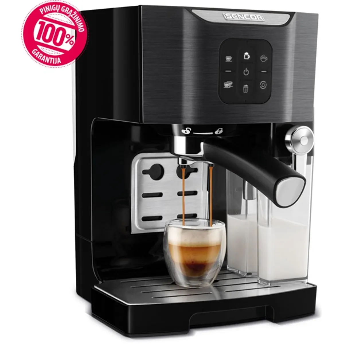 SENCOR SES 4040BK Kávéfőző karos 20 bar 1,4 L őrölt kávéval használható #1