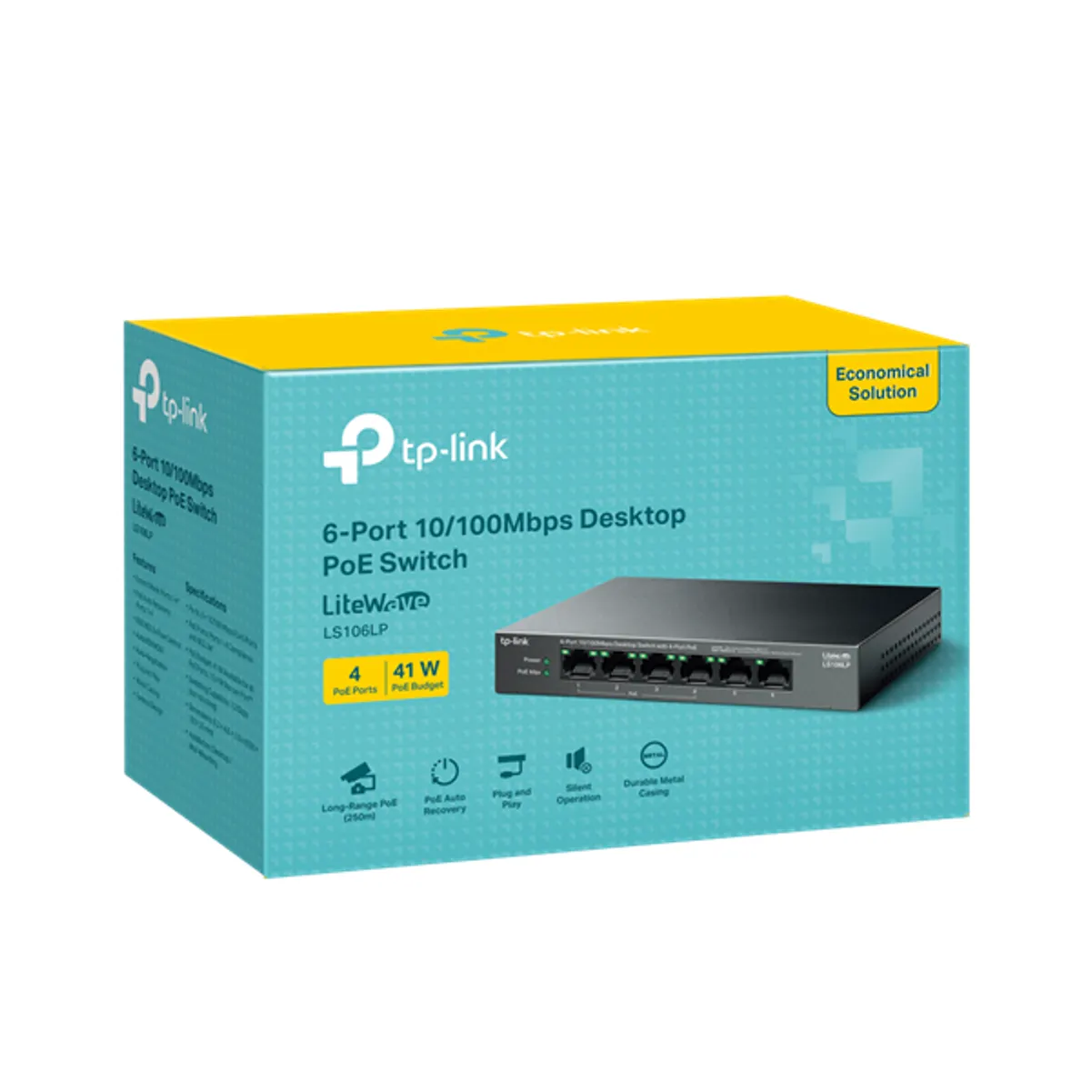 TP-LINK LS106LP LiteWave 6-port 10-100 Mbps asztali PoE switch 4-port PoE #2