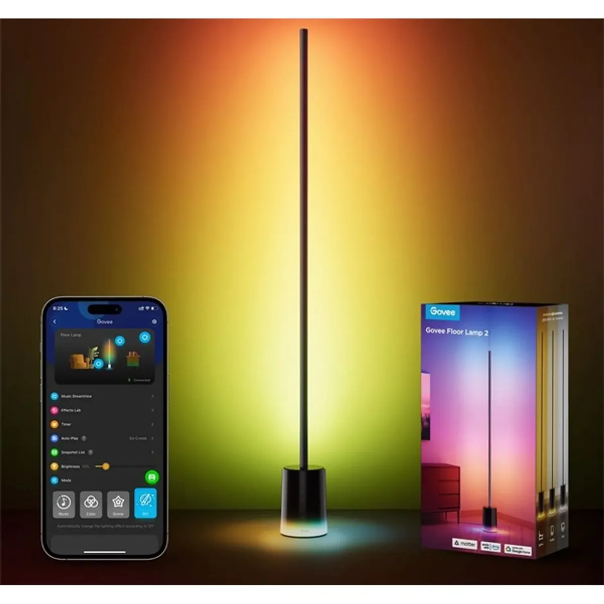 GOVEE GOVH607C RGBICWW állólámpa 140x140x1521mm 2.4GHz Wi-Fi Bluetooth Alexa Google Assistant Matter #1