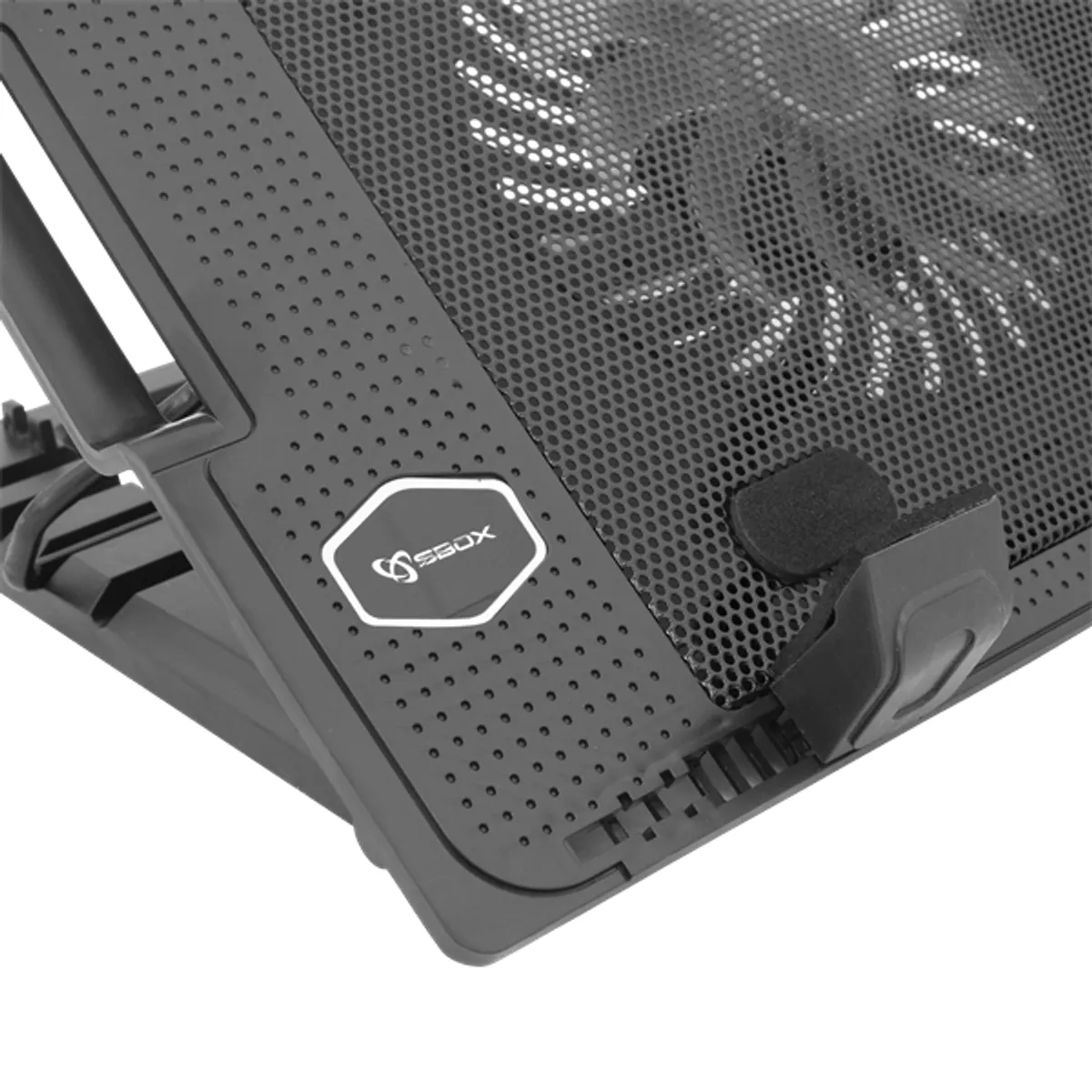 SBOX CP-12 Notebook hűtőpad 17.3" 130x130x15 mm fan 800-1200 RPM 53 CFM 15 dBA USB hub 2.0 2 USB portok fekete #5