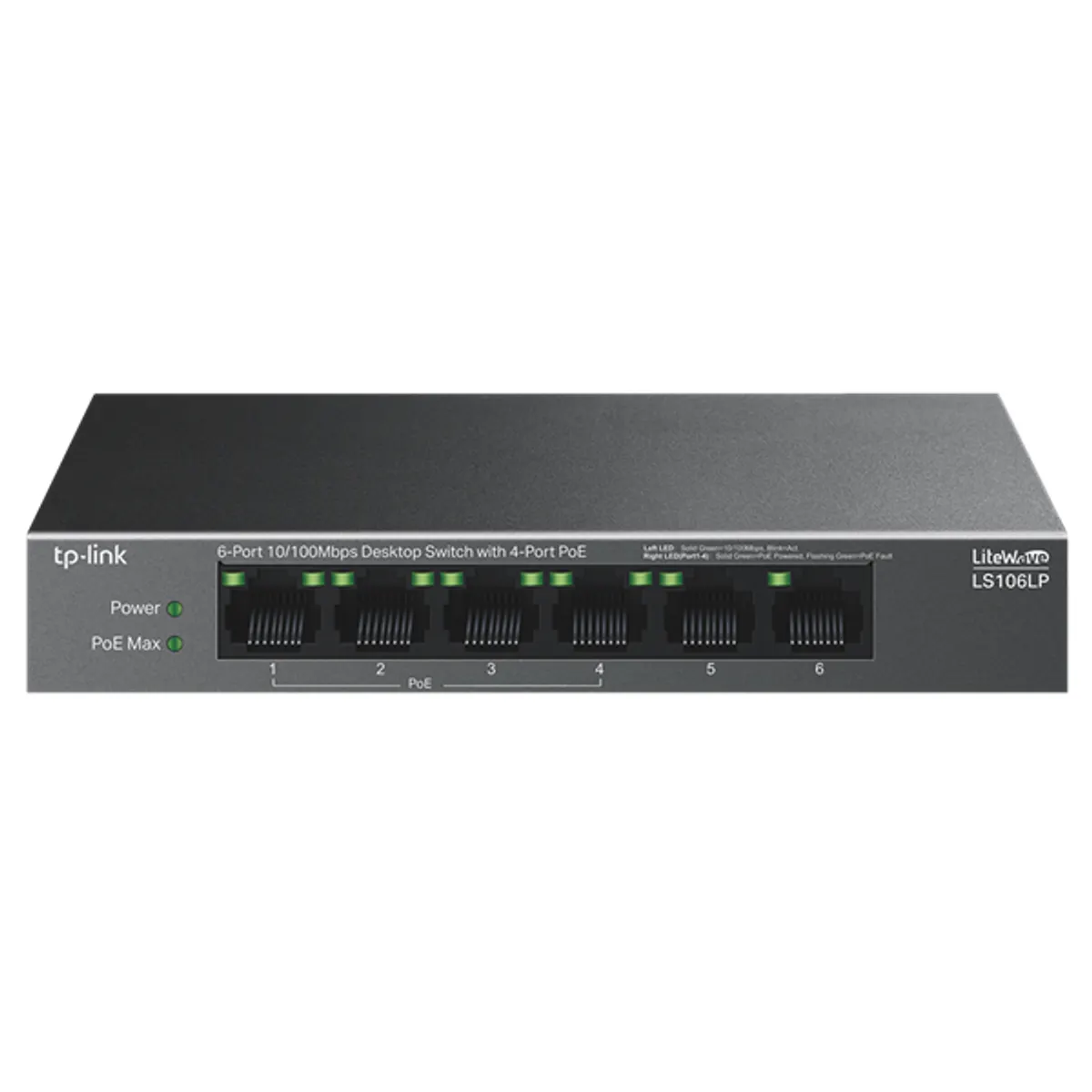 TP-LINK LS106LP LiteWave 6-port 10-100 Mbps asztali PoE switch 4-port PoE #1