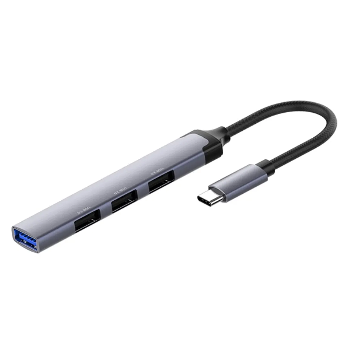 Colorway CW-HUB04 USB-C hub 4-port 1x USB 3.0, 3x USB 2.0 alumínium ötvözet sötétszürke 0,12 m #5