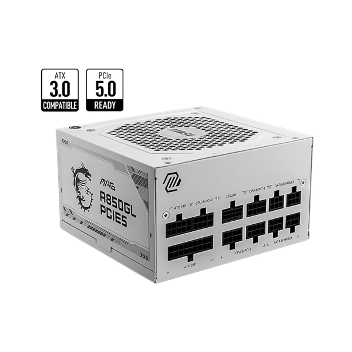 MSI PCC MAG A850GL PCIE5 WHITE MAG A850GL PCIE5 WHITE Aktív hűtés 850 W #1