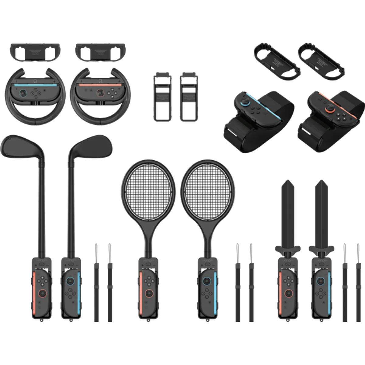 Venom VS4959 Nintendo Switch sportkészlet 2 golfütő, 2 teniszütő, 2 kard, 2 versenykormány, 2 lábpánt, 4 Joy-Con kontrollerek, karszalag #1