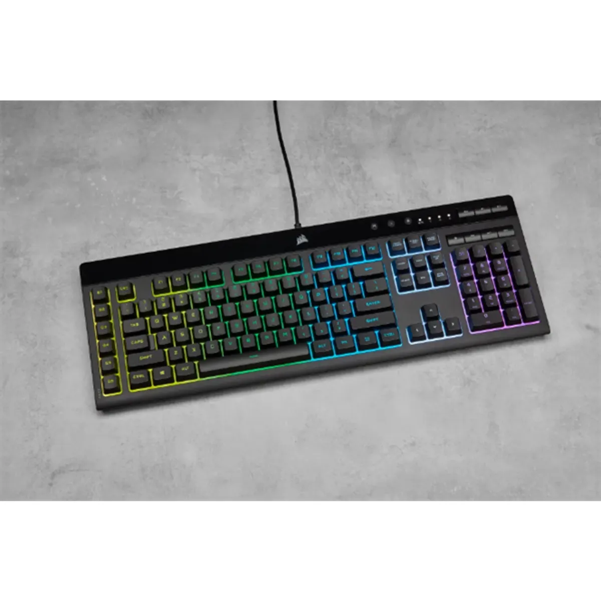 Corsair CH-9226765-NA K55 RGB Pro 5 zónás RGB háttérvilágítás IP42 por- és fröccsenésálló Levehető csuklótámasz 6 makrógomb #9