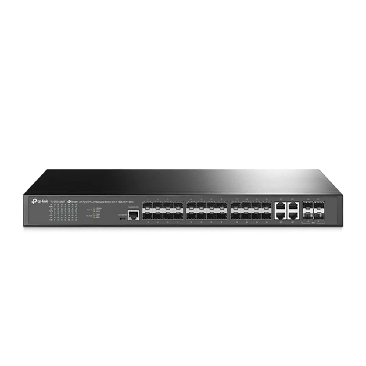 TP-LINK SG3428XF TL-SG3428XF Omada L2 plus rackbe szerelhető 28-port 4x10G SFP 20x Gigabit SFP 95.23 Mpps 128 Gbps #1