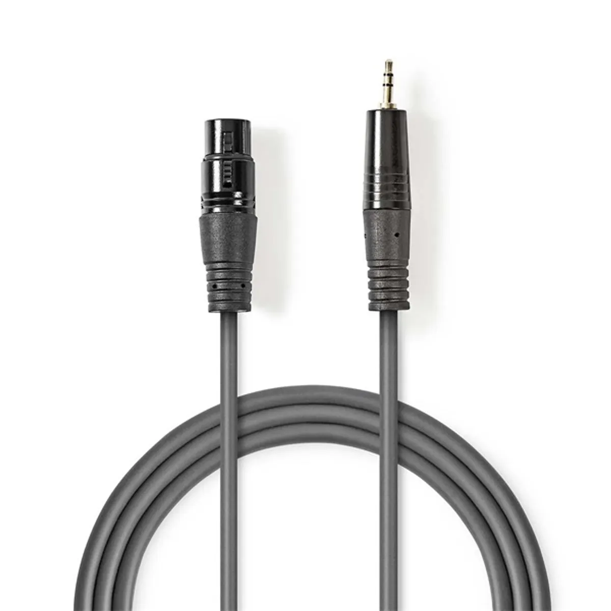 NEDIS COTH15320GY10 XLR aljzat 3-tűs és 3,5 mm TRS dugó 1 m kerek PVC köpeny réz vezető sötétszürke #1