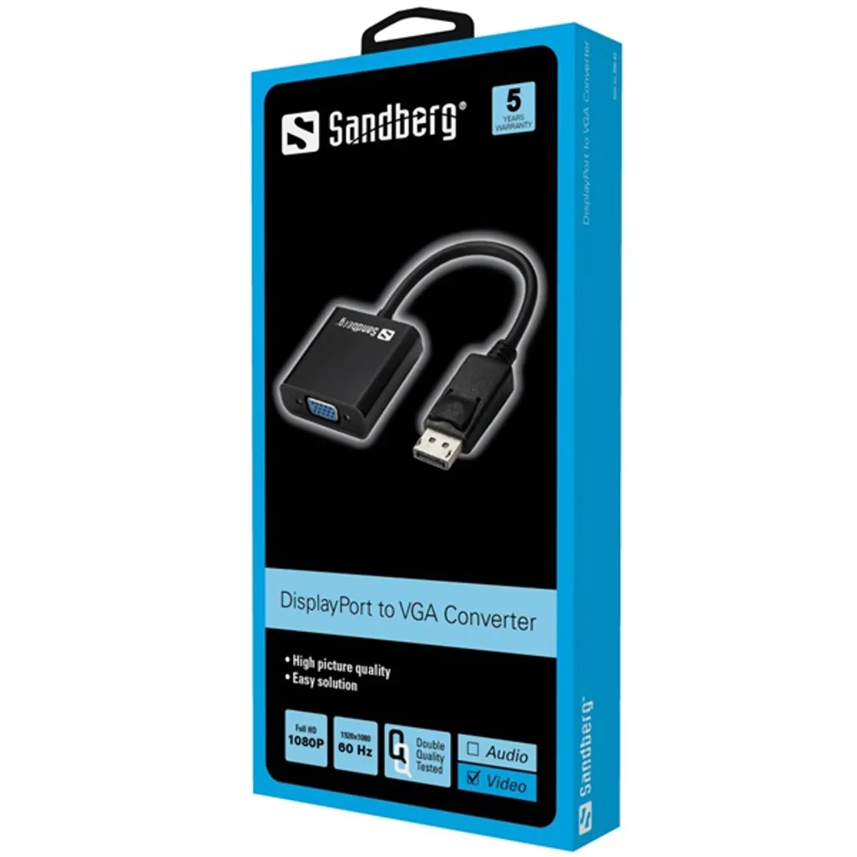 SANDBERG 508-43 DisplayPort-VGA adapter 1x DisplayPort férfi 1x VGA női 20 cm DP 1.2 1080p #2