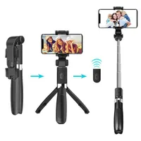 Media-Tech MT5542 2in1 szelfibot és asztali állvány Bluetooth távirányítóval 55-85mm mobiltartó 680mm kihúzott hossz 186mm behúzott hossz