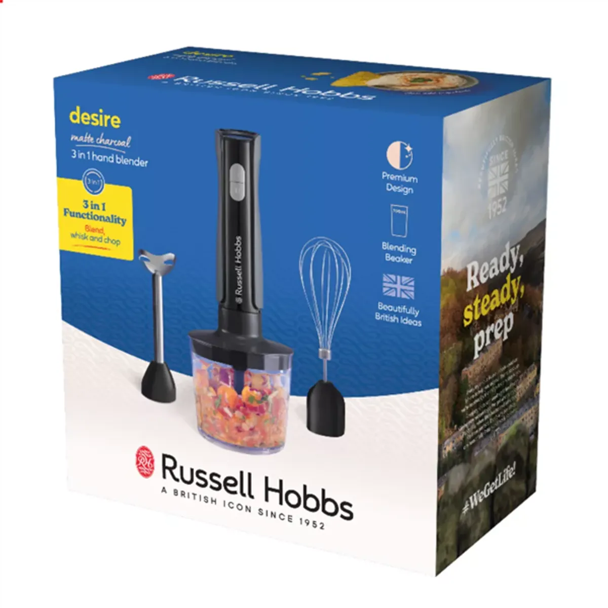 Russell Hobbs 27141-56 3 az 1-ben botmixer matt szénszürke 500 W 2 sebességfokozat turmixszár habverő aprító #5