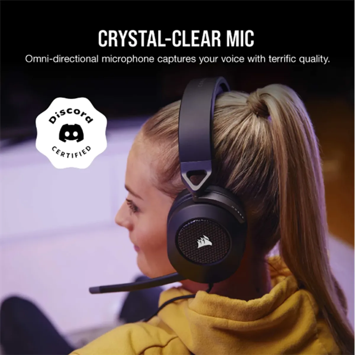 CORSAIR CA-9011270-EU HS65 Surround 50 mm meghajtók, Dolby Audio 7.1, USB adapter, iCUE SoundID, 3,5mm csatlakozás #4