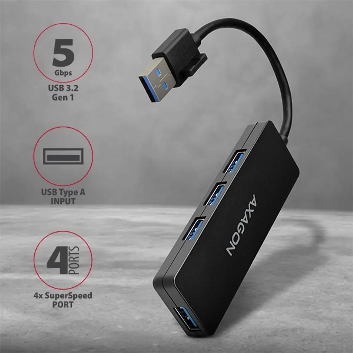 Axagon HUE-G1A 4-portos USB 3.2 Gen 1 Slim hub #2