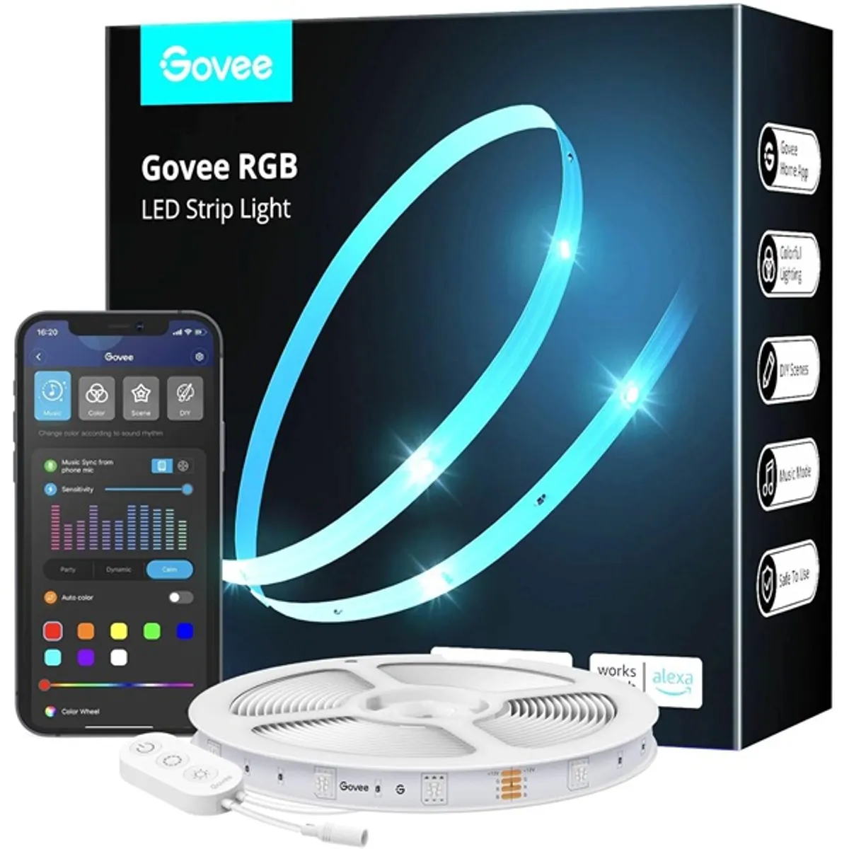 GOVEE GOVH615A 5 m rgb led-szalag bluetooth fehér #1