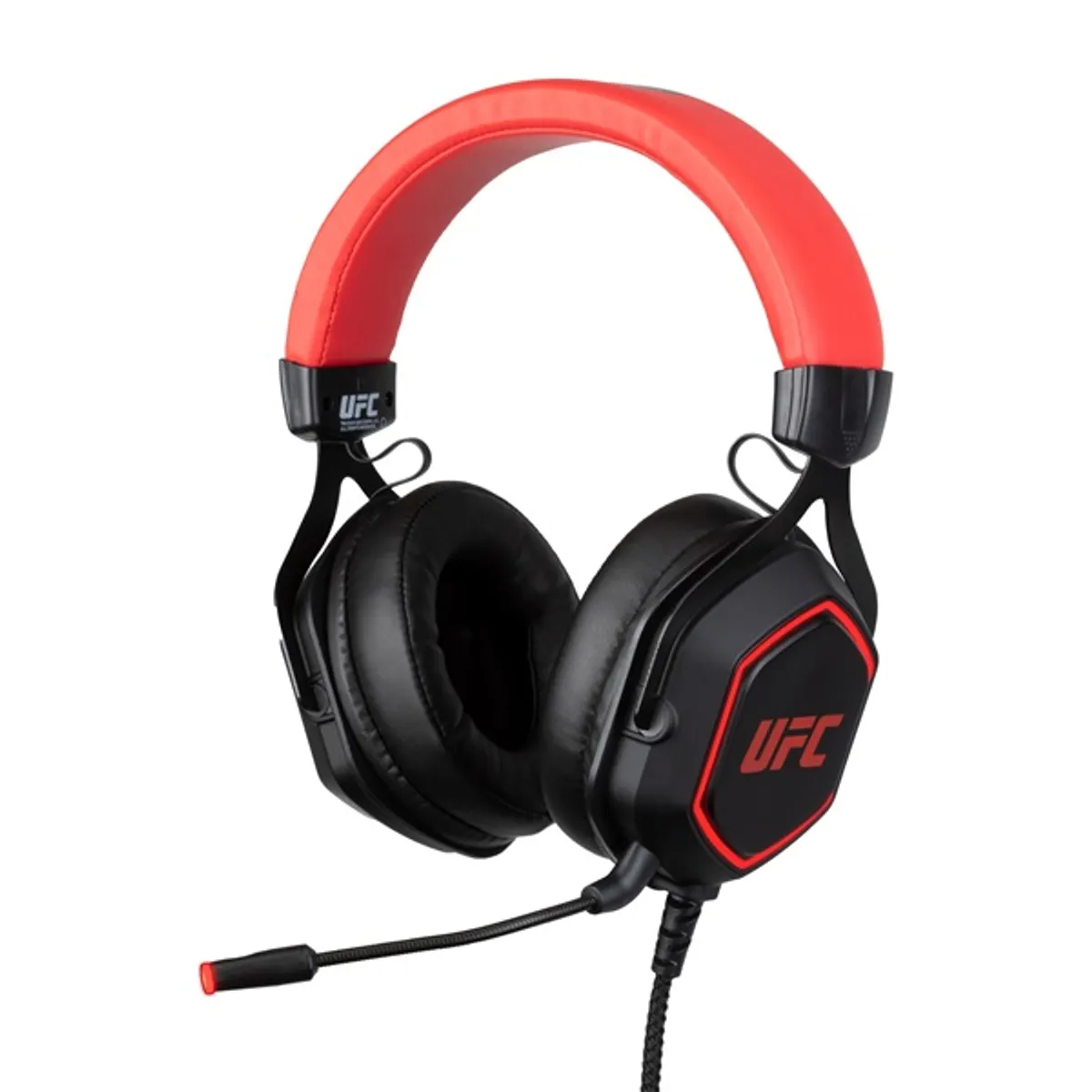 KONIX KX-UFC-PGHR-PC UFC 7.1 fejhallgató USB sztereó mikrofonos fekete-piros #1