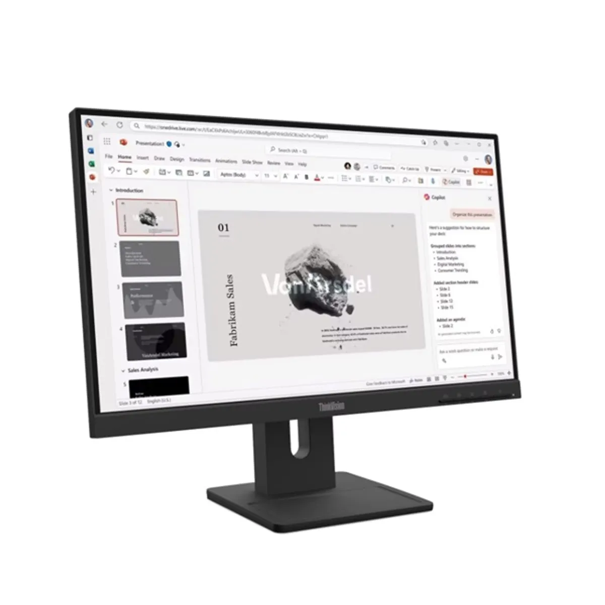 LENOVO-COM 64C9MAT6EU monitor 21.5" IPS 1920x1080 100 Hz 4 ms beépített tápegység hangszóró állítható magasság D-Sub HDMI DisplayPort VESA 100x100 #1
