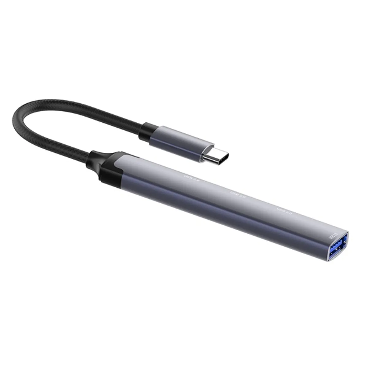 Colorway CW-HUB04 USB-C hub 4-port 1x USB 3.0, 3x USB 2.0 alumínium ötvözet sötétszürke 0,12 m #4