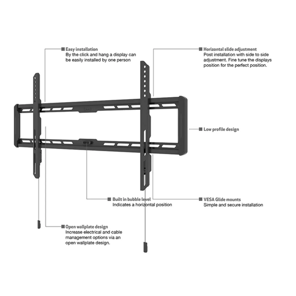 MULTIBRACKETS 7350073731008 M univerzális fix fali konzol fekete 32-65" 400x400 mm 50 kg #10