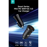 Devia ST112421 Smart Series Mini 30W PD USB-C QC3.0 USB-A fekete autós töltő #2