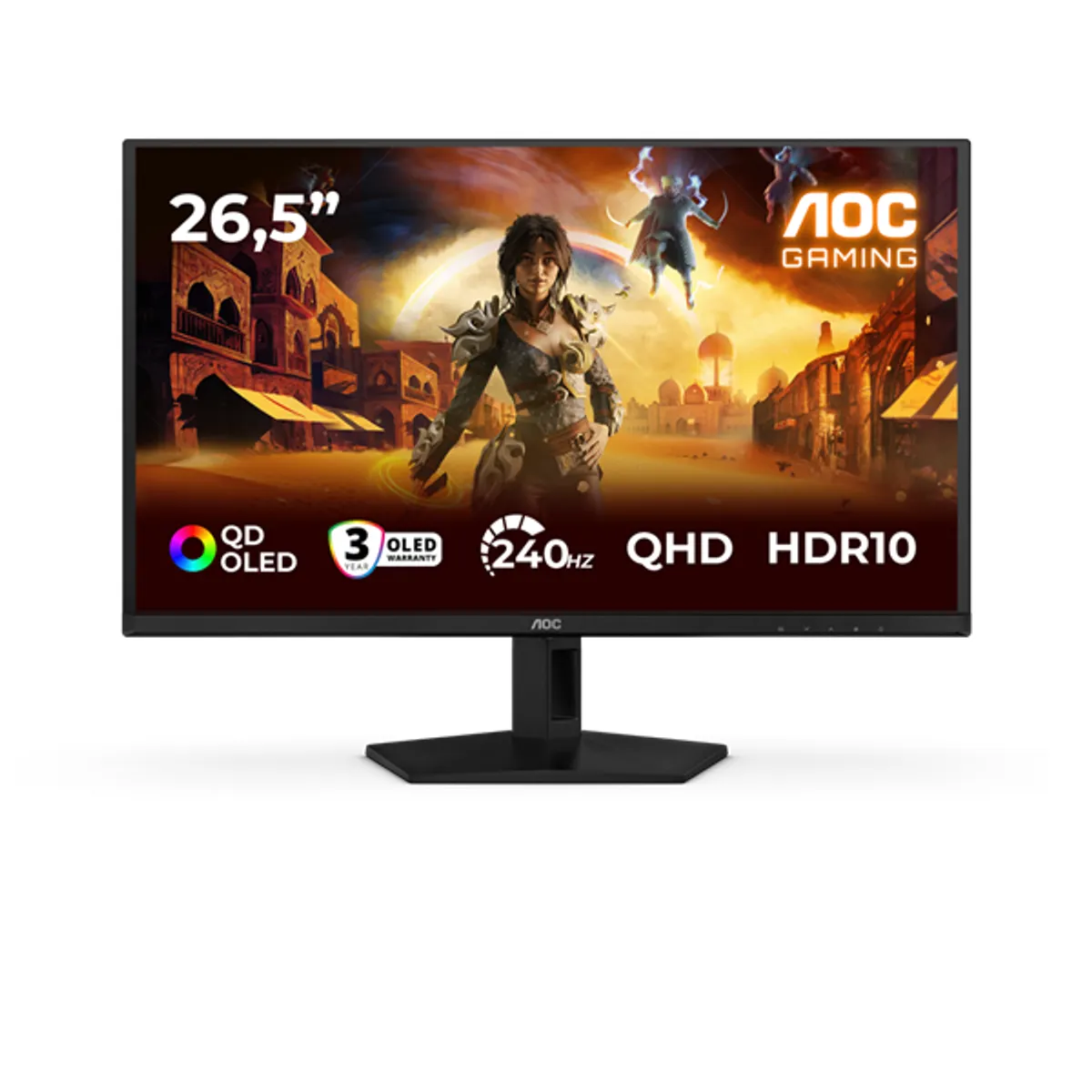AOC Q27G41ZDF OLED játékmonitor 26,5" 2560x1440 240 Hz 0,03 ms dönthető 100x100 VESA HDMI DP #1