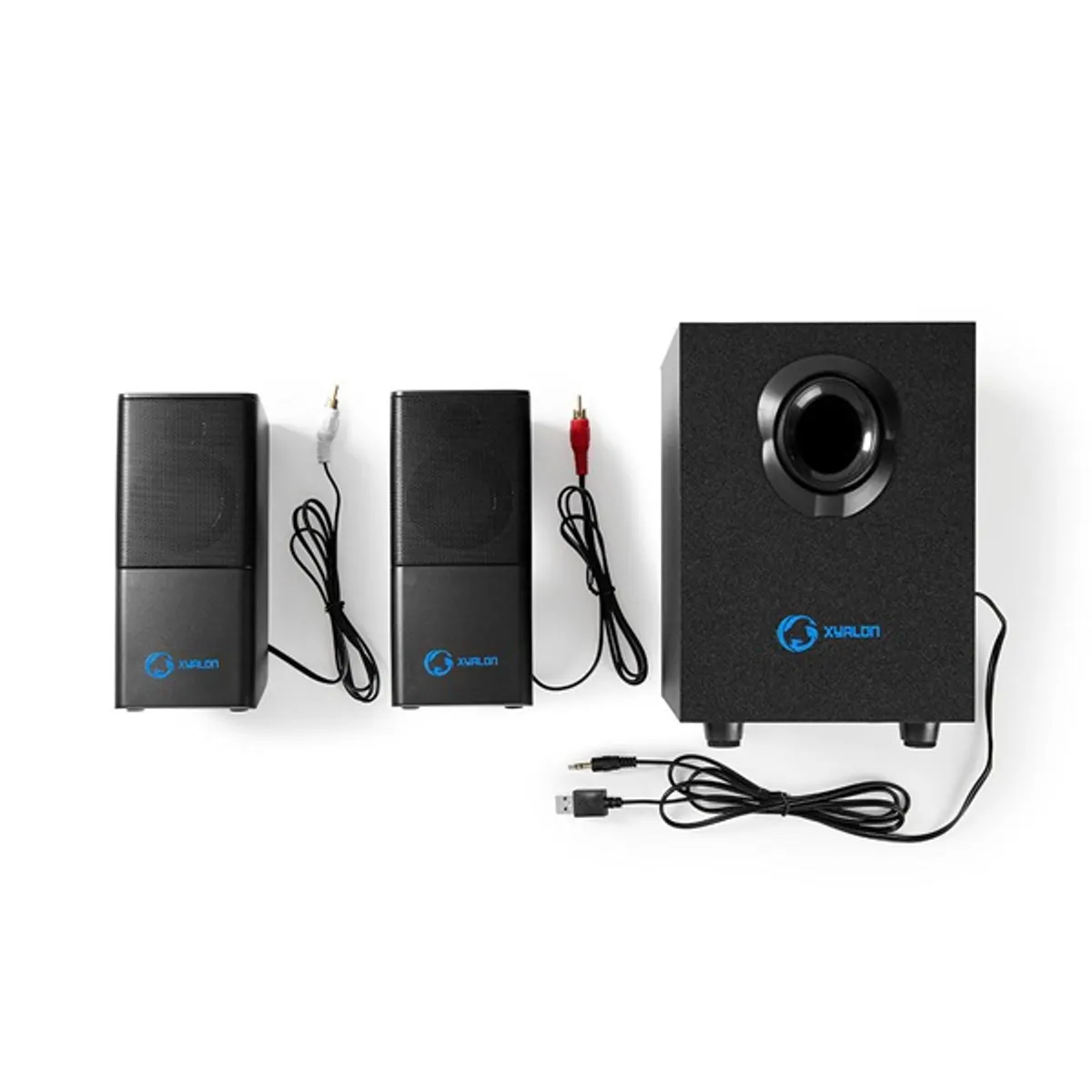 NEDIS GSPR10021BK 2.1 hangszóró USB tápellátás 30 W 4" mélynyomó 2x2" szatelit 3,5 mm jack #6