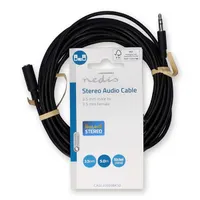NEDIS CAGL22050BK50 3,5 mm sztereó hosszabbító kábel 5 m fekete aranyozott csatlakozó #3
