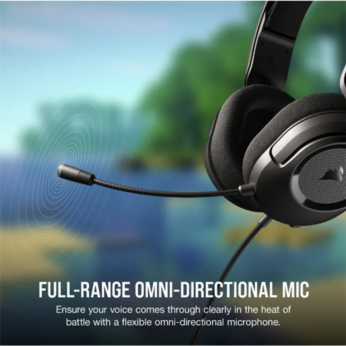Corsair CA-9011386-EU HS35 Surround v2 fejhallgató multiplatformos 50 mm hangszórók 3,5 mm jack USB adapter Dolby surround #6