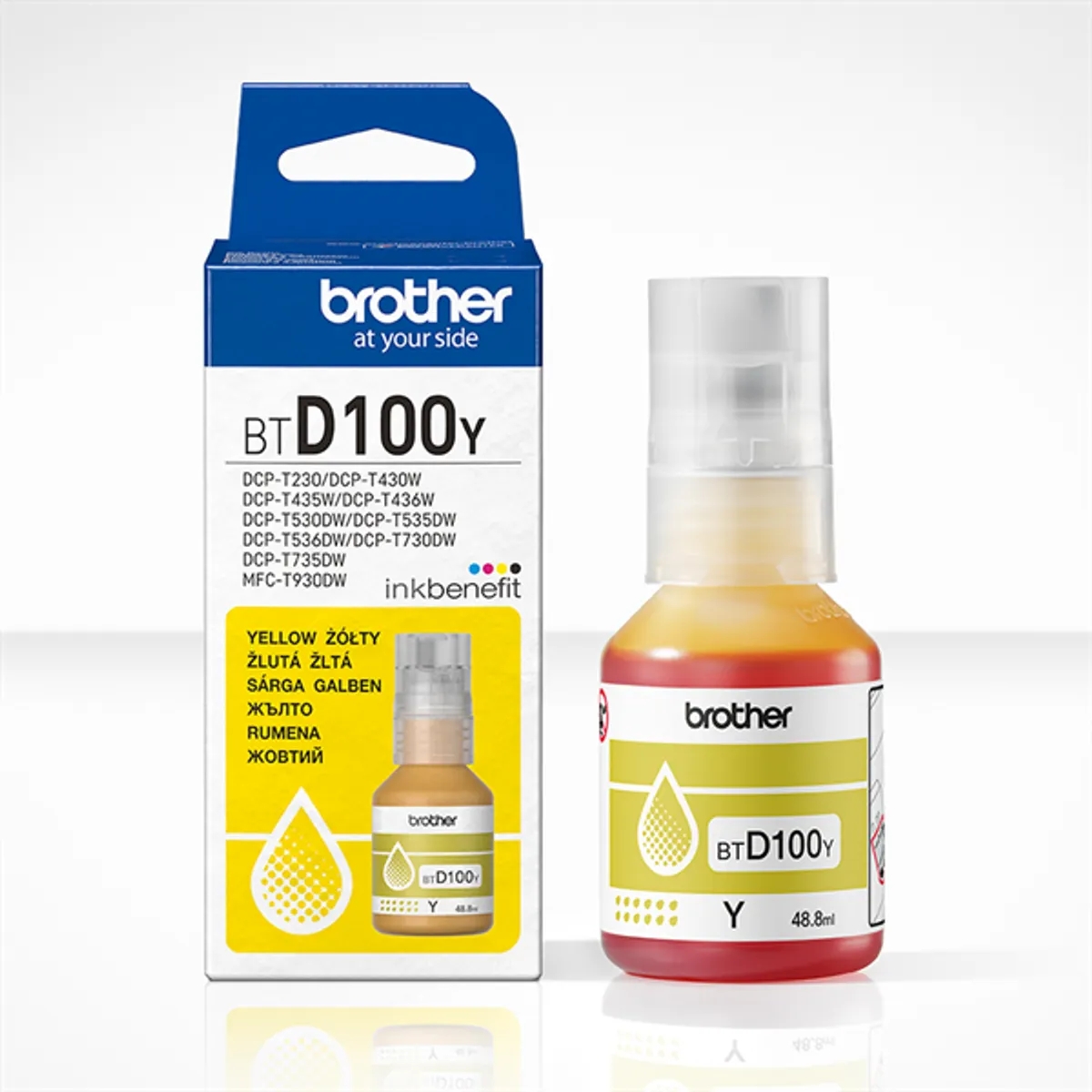Brother BTD100Y tintapatron sárga 48,8 ml 5000 oldal kompatibilis MFC-T930DW, DCP-T830DW, DCP-T730DW, DCP-T530DW, DCP-T430W, DCP-T230 #1
