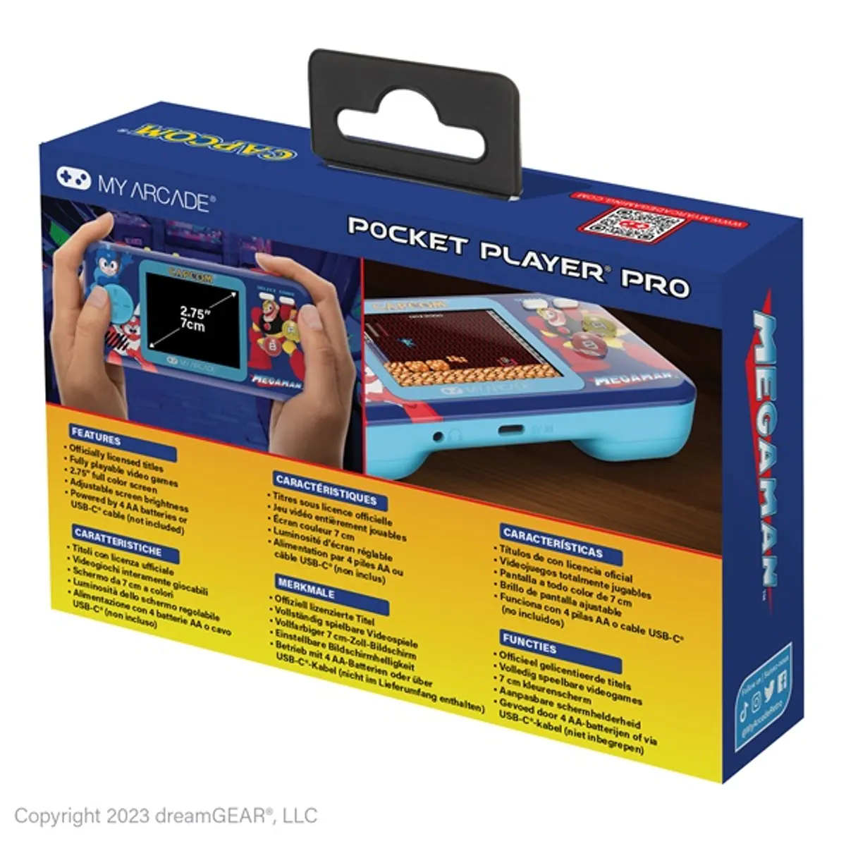 MY ARCADE DGUNL-4191 Mega Man Pocket Player Pro 2.75" kijelző, beépített hangszóró, 4 AA elemmel vagy USB-C-kábellel #2