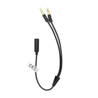 Sbox 35F-2X35M/R adapter 3.5 mm F 4-pin - 2x 3.5 mm M aranyozott 0.2 m fekete #1