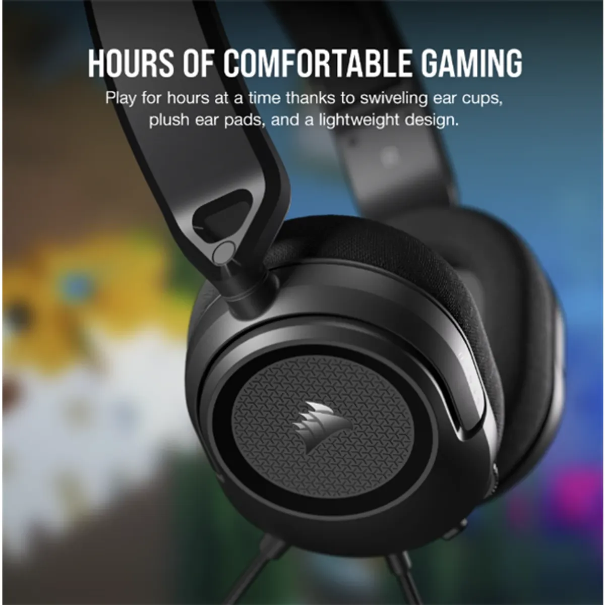 Corsair CA-9011386-EU HS35 Surround v2 fejhallgató multiplatformos 50 mm hangszórók 3,5 mm jack USB adapter Dolby surround #9