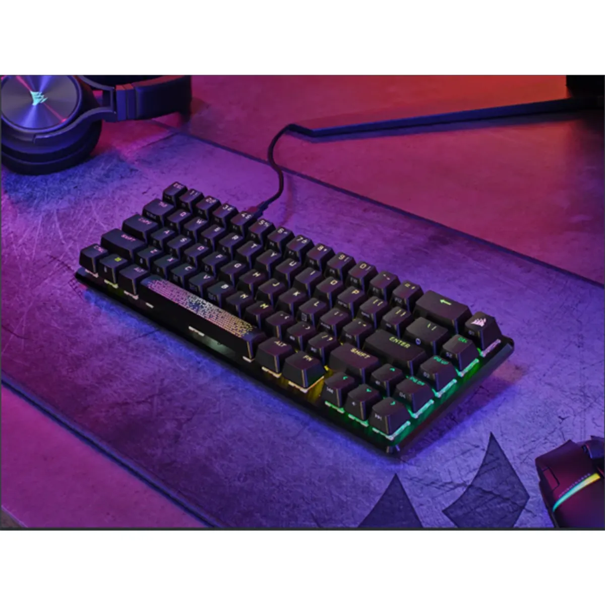 CORSAIR CH-91A401A-NA K65 PRO MINI RGB 65 százalékos optikai-mechanikus USB vezetékes US elrendezés OPX NKRO #1