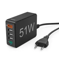 Hama 00201630 5-portos hálózati töltő PD QC3.0 USB-C 51W #1