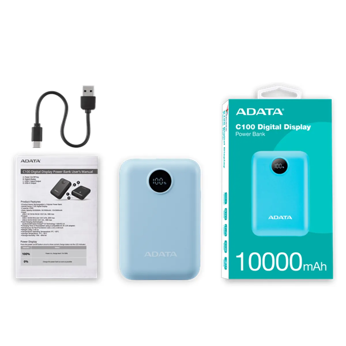 ADATA PC10022-12LB hordozható akkumulátor 10000 mAh #1