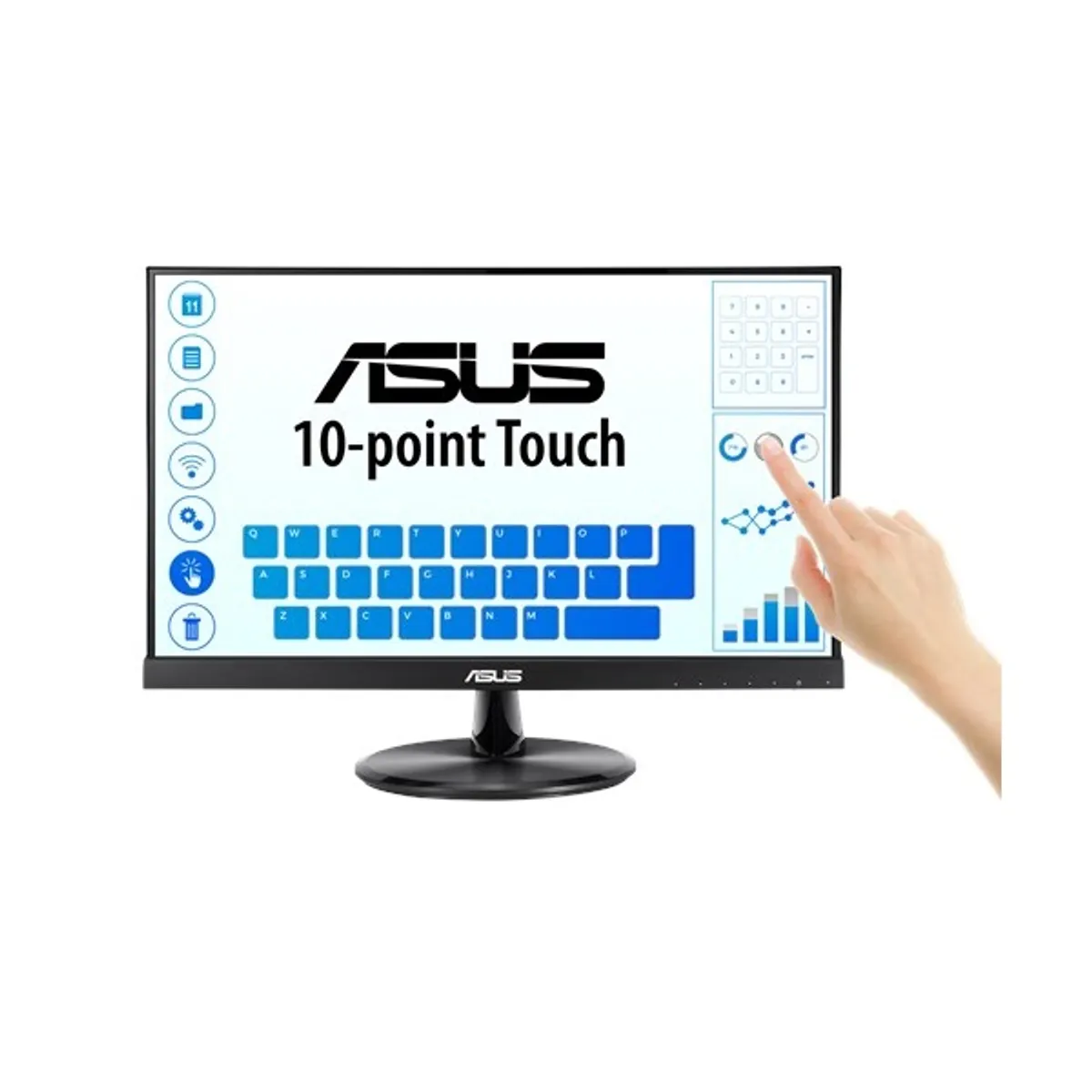 ASUS MON VT229H érintő monitor IPS 21.5" FHD 60Hz HDMI D-sub USB 2.0 2-portos hangszóró VESA 100x100 tilt #1