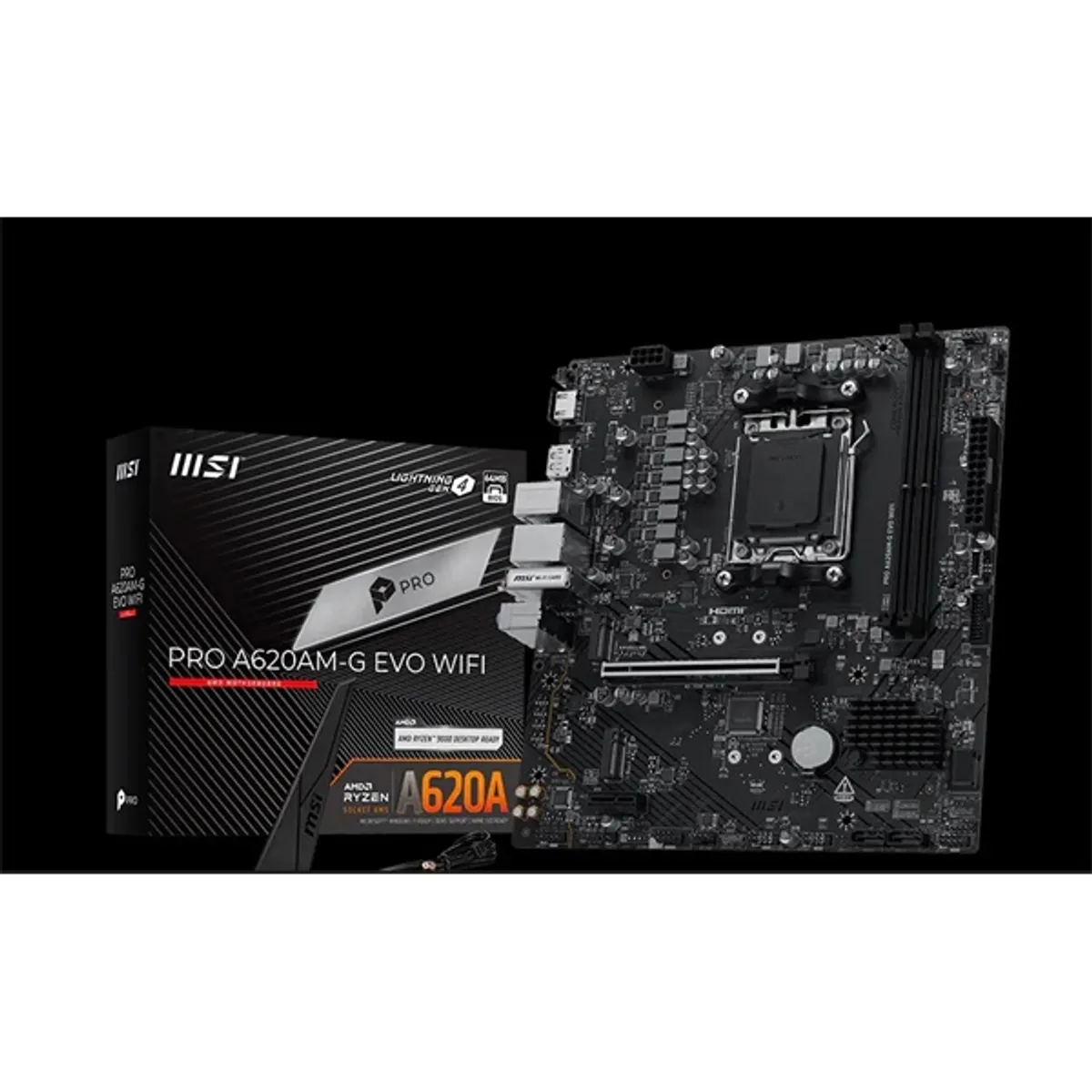 MSI pcc PRO A620AM-G EVO WIFI AM5 mATX ddr5 6400MHz 128gb pci e 16x 3.0 hdmi displayport lan 2.5Gbps m.2 #1