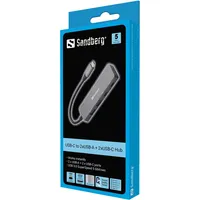 Sandberg 136-50 USB-C elosztó 2x USB-A és 2x USB-C portok USB 3.0 SuperSpeed 5 Gbps alumínium ház ASW3410 #3