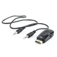 Gembird A-HDMI-VGA-02 HDMI-VGA és 3,5 mm audio adapter egyportos fekete 0,15 m #1