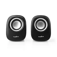 Nedis CSPR10020BK hangszórórendszer 2.0 USB-tápellátás 3,5 mm sztereo jack